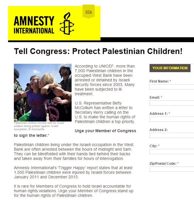 Amnesty International: Shirley Biased Against Israel - Israellycool